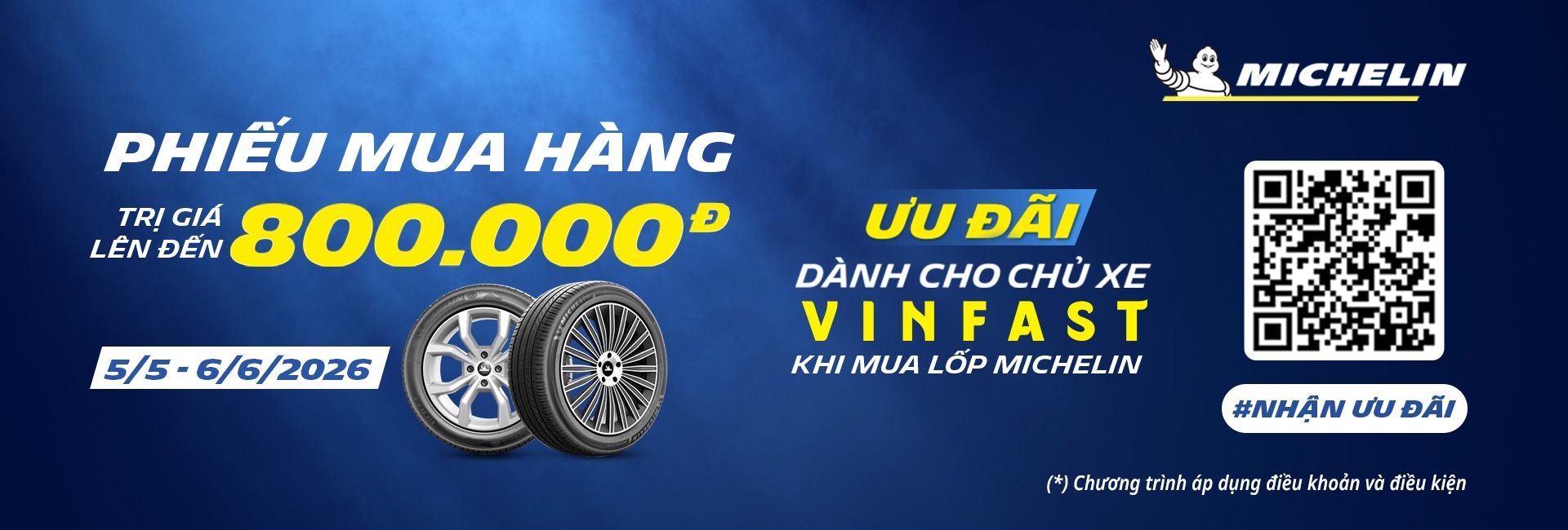Khuyến mãi khi mua lốp Michelin cho xe Vinfast